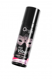 Съедобный гель с эффектом вибрации Orgie DUAL VIBE! Strawberry Gin And Tonic, на водной основе, 15мл