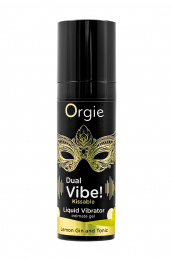 Съедобный гель с эффектом вибрации Orgie DUAL VIBE! Lemon Gin And Tonic, со вкусом джин-тоник, 15 мл